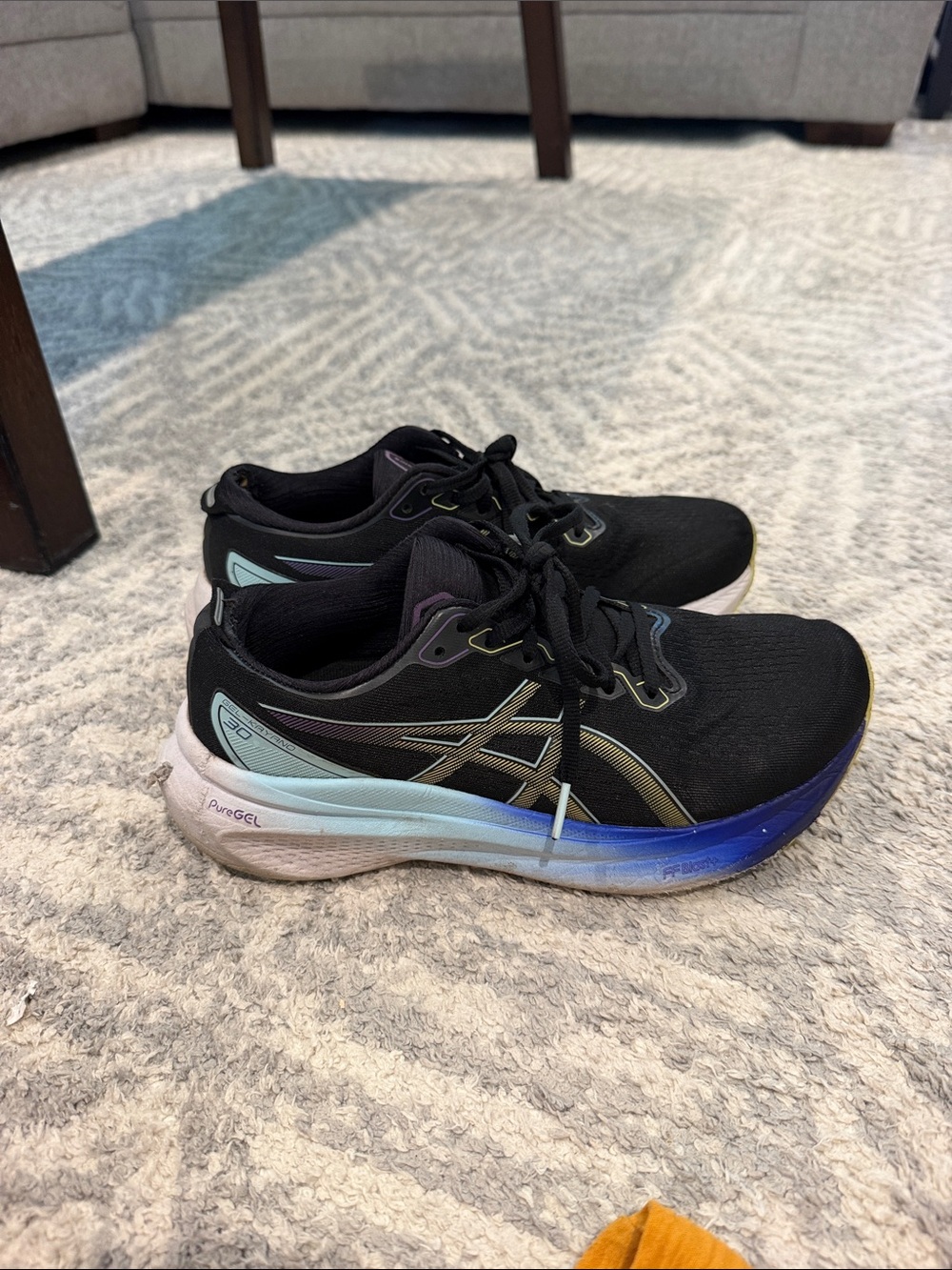 Asics gel kayano blue and black
